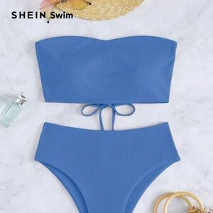 SHEIN Blue Minimalist Bikini Set